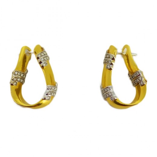 Boucles d'oreilles ruban en or jaune 18k
