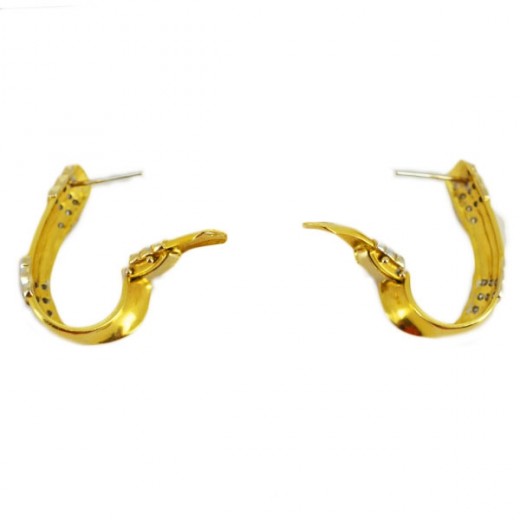 Boucles d'oreilles ruban en or jaune 18k