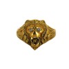 Bague Tête de lion en or jaune 18k et diamants