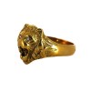Bague Tête de lion en or jaune 18k et diamants