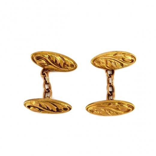 Boutons de manchette en or jaune 18k