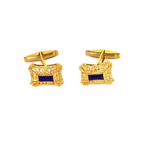 Boutons De Manchette Anciens En Or 18 Carats Signés Trianon - Or Jaune Avec Perles
