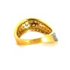 Bague vague en diamants en or jaune