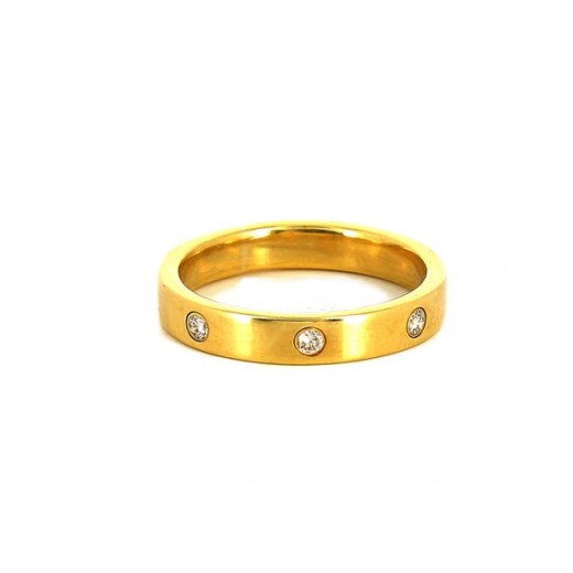 Bague avec diamants en or jaune 18k