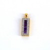 Pendentif diamants et pierres violettes