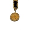 Ceinture Chanel Vintage Médaillon en métal doré et cuir