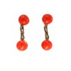 Boutons de manchette en corail et or jaune 