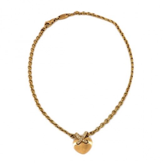 Collier Chaumet Coeur Liens MM en or jaune et diamants
