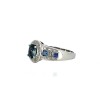 Bague pierre bleue en or blanc 18k