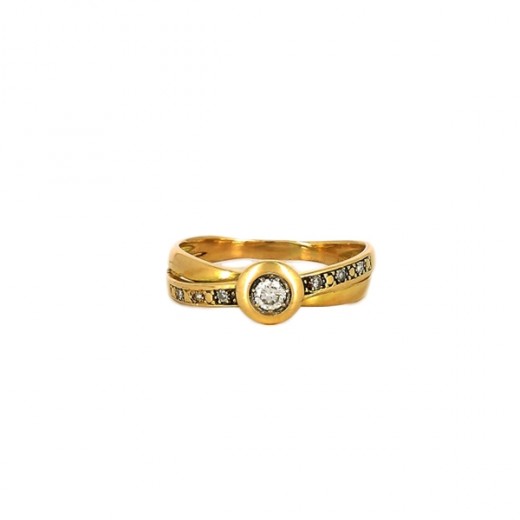 Bague diamants en or jaune 18k