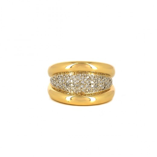 Bague en or jaune18k diamantée