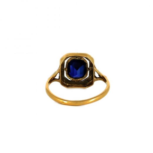 Bague deux ors avec saphir
