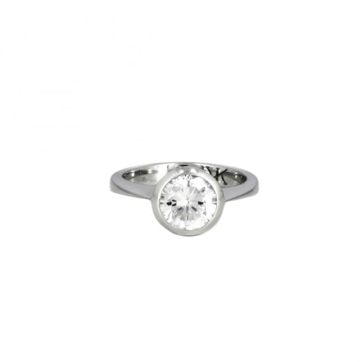 Bague solitaire or blanc