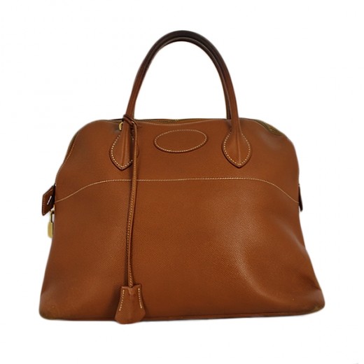 Sac Hermès Bolide 35 en cuir gold