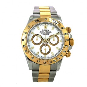 Rolex Daytona en Or et acier Cadran blanc