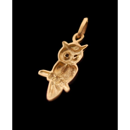 Pendentif Chouette en Or et Rubis
