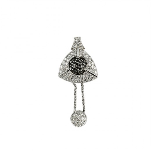 Pendentif or blanc et diamants