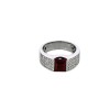 Bague en or blanc avec diamants et rubis