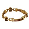 Bracelet moderne en or jaune, rubis et diamants