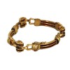 Bracelet moderne en or jaune, rubis et diamants