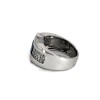 Bague en or blanc, diamants et saphir