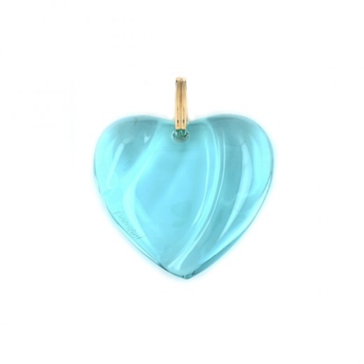 Pendentif Baccarat Coeur en cristal bleu