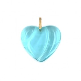 Pendentif Baccarat Coeur en cristal bleu
