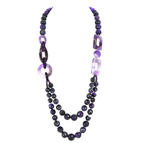 Collier long en améthystes