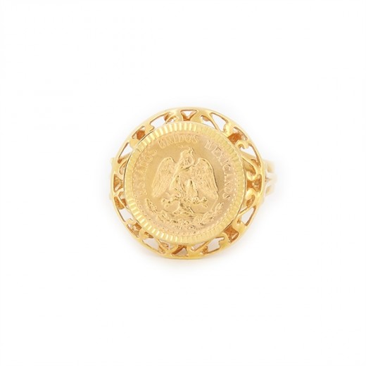 Bague Pi ce Mexique en or jaune