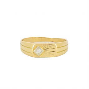 Bague or jaune solitaire