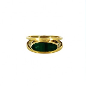 Bague Malachite en Or jaune