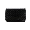 Sac Chanel chevrons en cuir noir