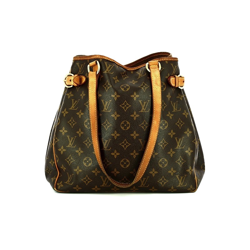 Sac à main Louis Vuitton Batignolles petit modèle en toile monogram marron  et cuir naturel