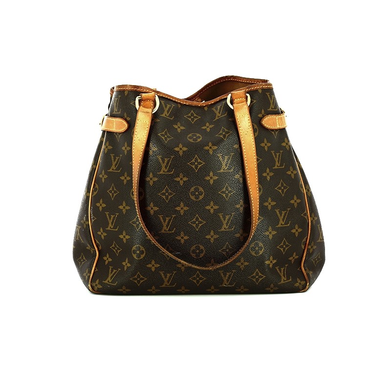 Sac à main Louis Vuitton Batignolles petit modèle en toile monogram marron  et cuir naturel