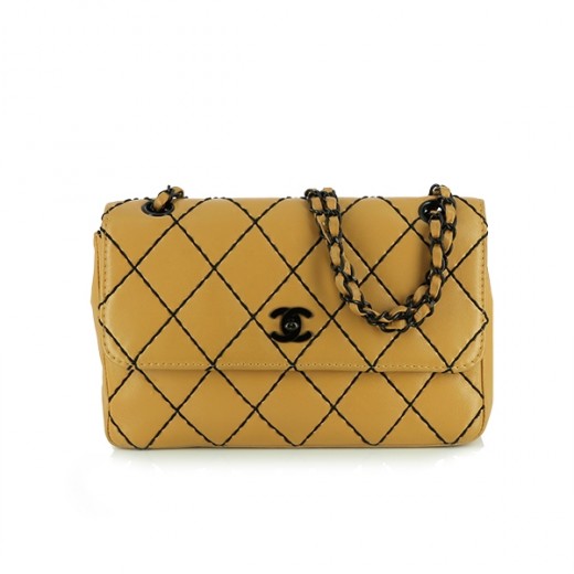 Sac Chanel classique à rabat en cuir camel