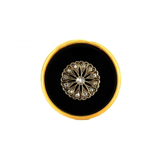 Broche noir diamants