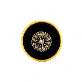 Broche noir diamants