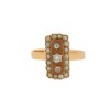 Bague XIX ème perles fines et diamants en or jaune 
