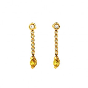 Boucle chaine or avec pierre