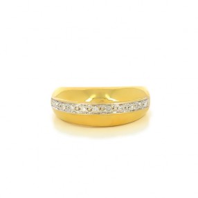 Bague en or jaune 18k et diamants