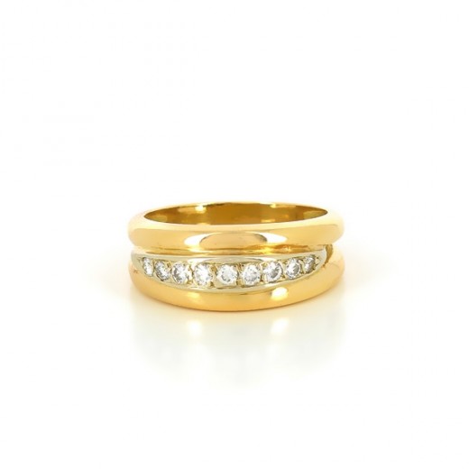 Bague en or jaune 18k et diamants