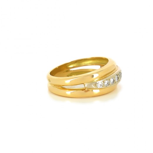 Bague en or jaune 18k et diamants
