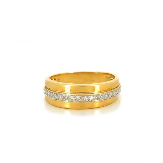 Bague en or jaune 18k et diamants