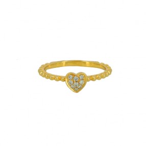 Bague Coeur diamants en or jaune 