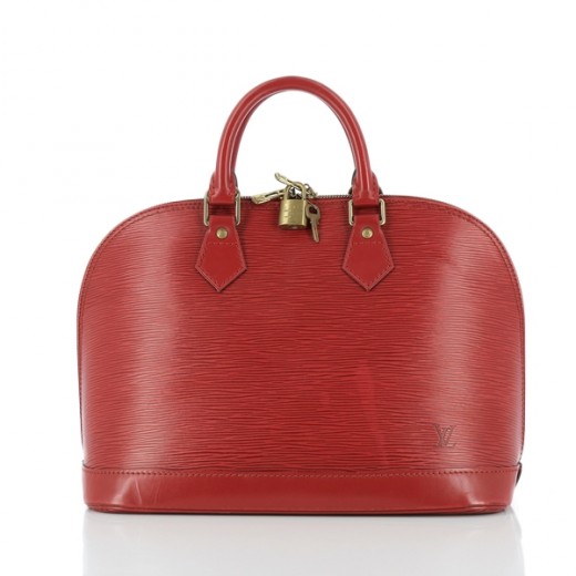 Sac Louis Vuitton Alma en cuir épi rouge