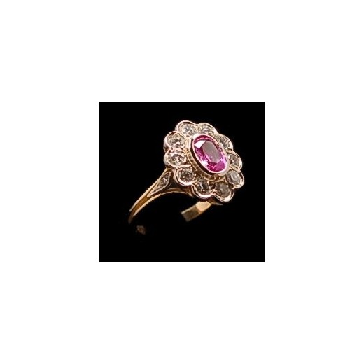 Bague marguerite Saphir Diamants