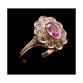 Bague marguerite Saphir Diamants