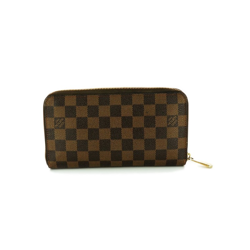 Portefeuille Louis Vuitton Organizer en toile damier gris Graphite et cuir  noir