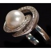 Bague or blanc Perle et Diamants