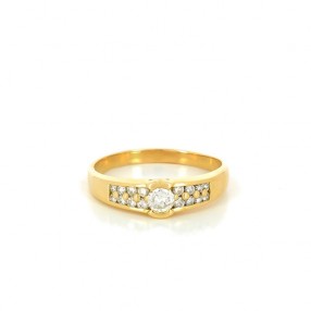 Solitaire en or jaune 18k